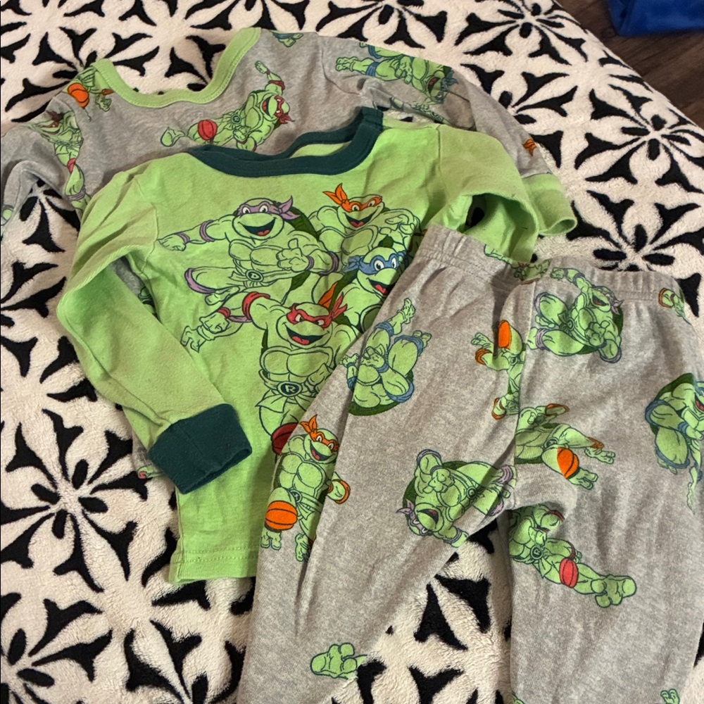 Kids Green Teenage Mutant Ninja Turtles Pajama Set - Unbranded